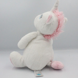 Doudou musical licorne blanche rose étoiles TEX