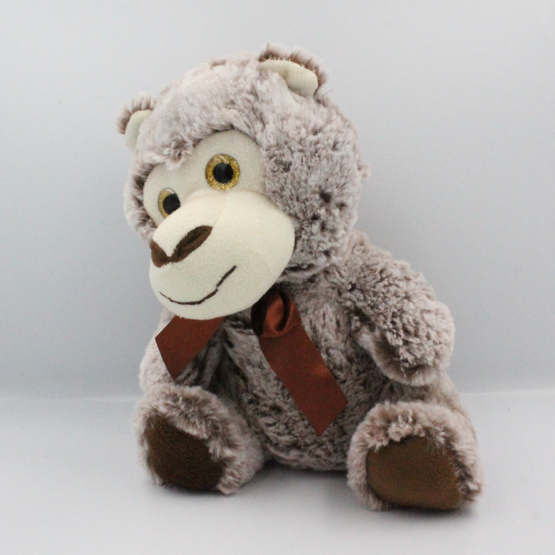 Peluche Doudou singe marron yeux brillant MAX ET SAX