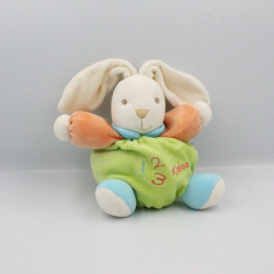 Doudou boule lapin vert orange bleu 123 KALOO