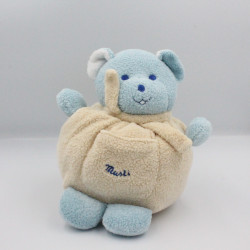 Doudou ours  boule beige écru Musti de MUSTELA