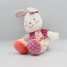 Doudou lapin blanc robe rose pois fleurs NICOTOY KIABI