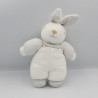 Doudou lapin blanc gris rayé TARTINE ET CHOCOLAT