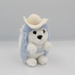 Doudou hérisson bleu chapeau TARTINE ET CHOCOLAT
