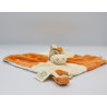 Doudou plat cheval zébre beige orange écru Tidou NOUKIE'S