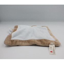 Doudou plat carré lapin beige bleu NICOTOY