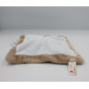 Doudou plat carré lapin beige bleu NICOTOY