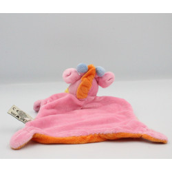 Doudou plat Girafe orange rose MOTS D'ENFANTS