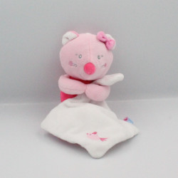 Doudou souris rose mouchoir oiseau SUCRE D'ORGE