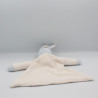 Doudou plat éponge lapin blanc bleu AUCHAN