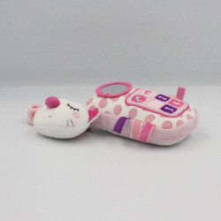 Doudou sonore telephone blanc rose violet chat ORCHESTRA PREMAMAN