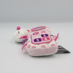 Doudou sonore telephone blanc rose violet chat ORCHESTRA PREMAMAN