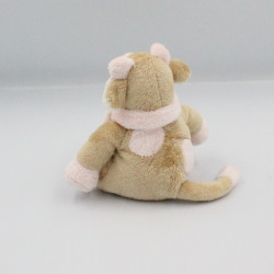 Mini Doudou vache Lola Rosalie beige rose pois fleur NOUKIE'S 15 cm