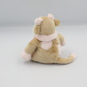 Mini Doudou vache Lola Rosalie beige rose pois fleur NOUKIE'S 15 cm