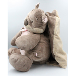 Grand doudou Castor Léontine gris rose NOUKIE'S 55 cm 