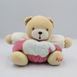 Doudou ours boule rose vert éléphant bleu brodé KALOO