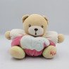 Doudou ours boule rose vert éléphant bleu brodé KALOO