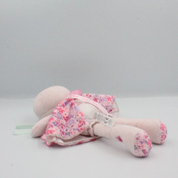 Doudou poupée blanc rose mauve fleurs KALOO