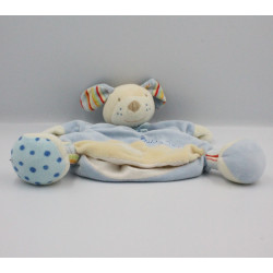 Doudou marionnette chien bleu blanc Bubbly Crew Babysun