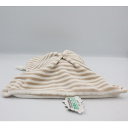 Doudou et compagnie plat ours blanc beige rayé Tatoo