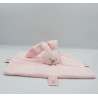 Doudou plat carré lapin rose clair Lapidou NATTOU