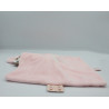 Doudou plat carré lapin rose clair Lapidou NATTOU