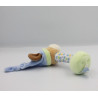 Doudou hochet chien vert bleu pommes GIPSY