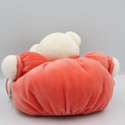 Doudou ours boule patapouf orange rouge fleur verte KALOO
