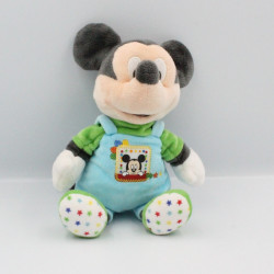 Doudou Mickey bleu vert cubes étoiles DISNEY