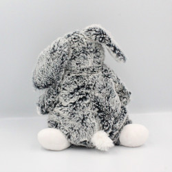 Doudou lapin blanc gris tout doux CASINO
