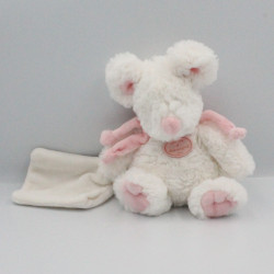 Doudou et compagnie souris blanche rose mouchoir Mon tout petit