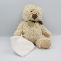 Doudou ours beige marron mouchoir blanc BABY NAT