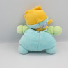 Doudou semi plat lutin bleu jaune vert NOUNOURS