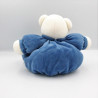 Doudou ours boule patapouf bleu fleur blanche KALOO