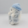 Doudou hérisson bleu bonnet en laine TARTINE ET CHOCOLAT