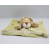 Doudou plat carré lapin rayé vert MOTS D'ENFANTS