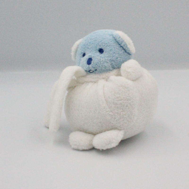 Mini Doudou ours  boule blanc Musti de MUSTELA