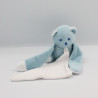 Doudou Ours bleu avec mouchoir Musti Mustela