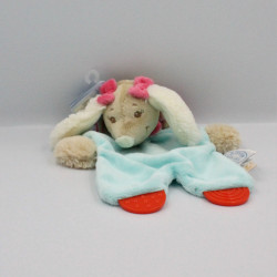 Doudou plat chien Scuba bleu rose dentition NOUKIE'S