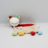Doudou plat vache beige rouge bleu jaune SIPLEC MOTS D'ENFANTS