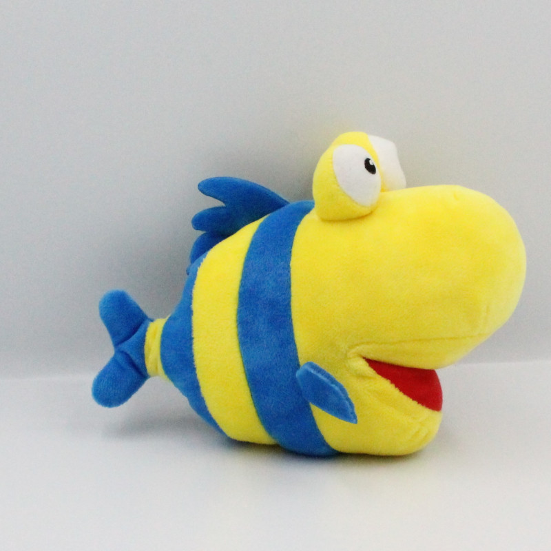 Doudou poisson jaune bleu INTERMARCHE