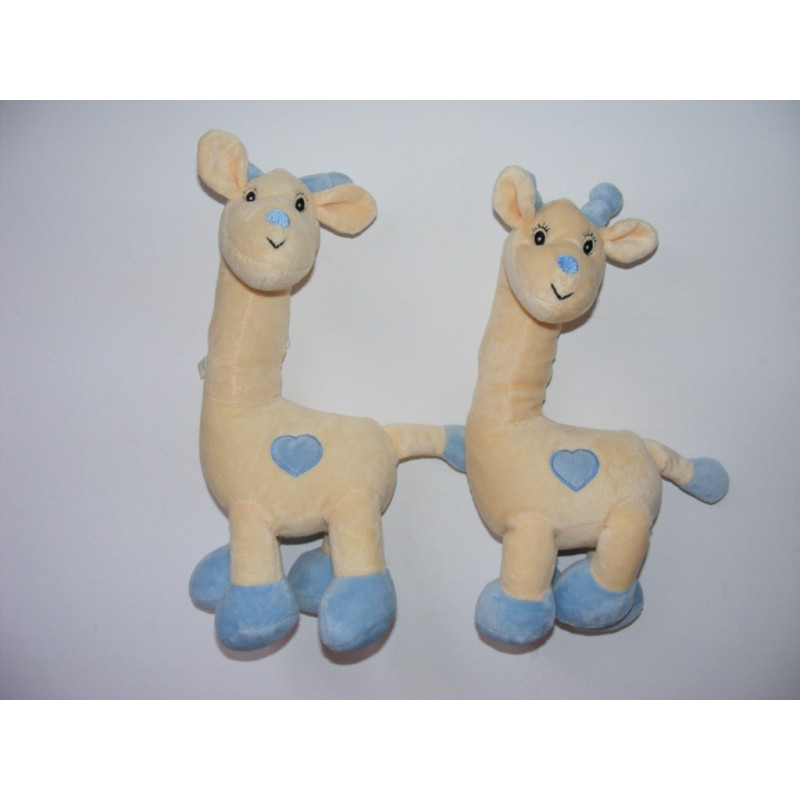 Doudou Girafe bleu Arthur et Lola