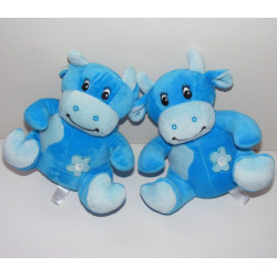 Doudou Hochet Vache Bleu Arthur et Lola BEBISOL