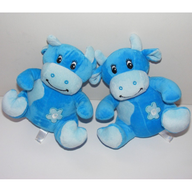 Doudou Hochet Vache Bleu Arthur et Lola BEBISOL