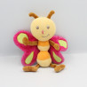 Doudou papillon rose jaune orange vert ORCHESTRA