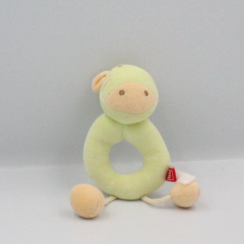 Doudou hochet zébre vache verte orange TEX