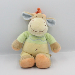 Doudou girafe vache beige jaune vert NICOTOY
