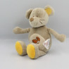 Doudou souris beige gris jaune coccinelle BENGY