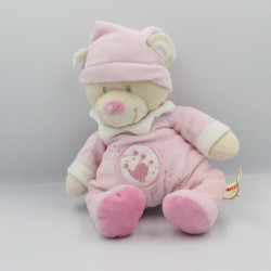 Doudou ours rose oiseau étoile NICOTOY
