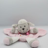 Doudou plat agneau mouton rose pois NICOTOY