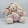 Doudou Lapin boule rose mauve fleurs ourson lilirose Kaloo
